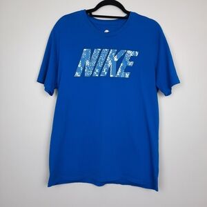Nike Dri-Fit Men's Royal Blue Athletic Cut Short Sleeve Tee Shirt size Large
